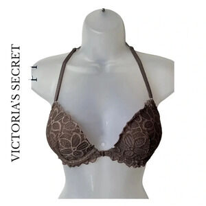 0997. VICTORIA’S SECRET PINK DATE RACERBACK BRA BROWN IN COLOR SIZE 32D‎